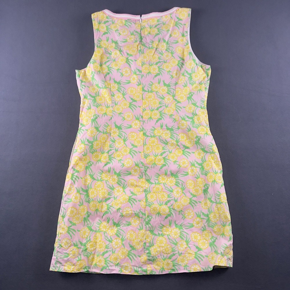 Lilly Pulitzer Pink Yellow Citrus Grasshopper Print Shift Dress Size 10 - Picture 8 of 8